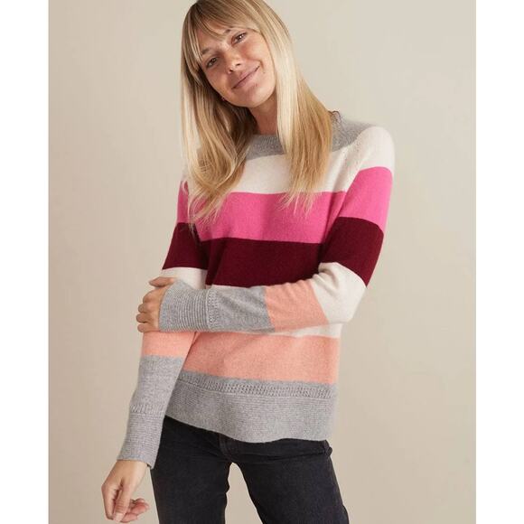 Marine Layer Maya Stripe Cashmere Swing Sweater Women’s Small Gray Multi - Picture 1 of 7